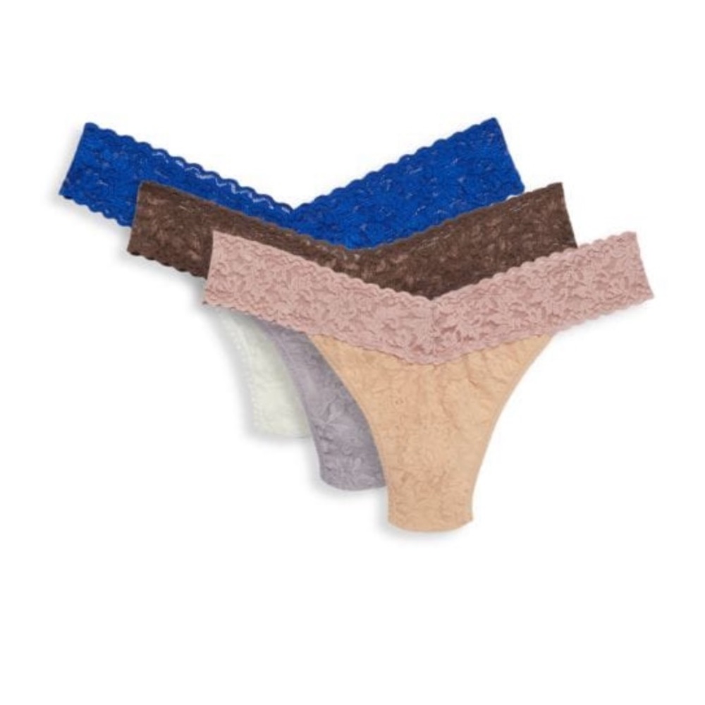 Hanky Panky Signature Lace Original Rise Thong 3 Pack NWOT